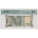 India, 500 Rupees 2018 - 0AV 000009 - PMG 67 EPQ - low serial number