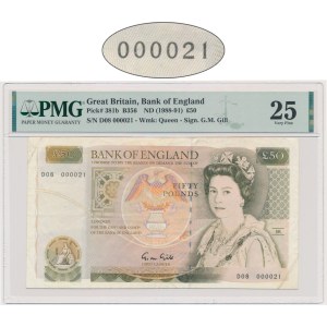 Great Britain, 50 Pounds (1988-91) - PMG 25 - low serial number