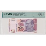 Croatia, 20 Kuna 2001 - PMG 66 EPQ - low serial number