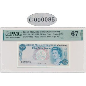 Isle of Man - 50 New Pence 1972 - PMG 67 EPQ - low serial number