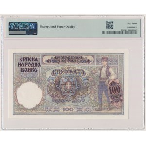 Serbia, German occupation, 100 Dinara 1941 - PMG 67 EPQ