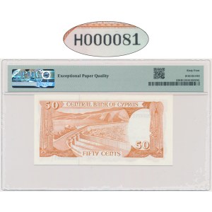 Cyprus, 50 Cents 1987 - PMG 64 EPQ - low serial number