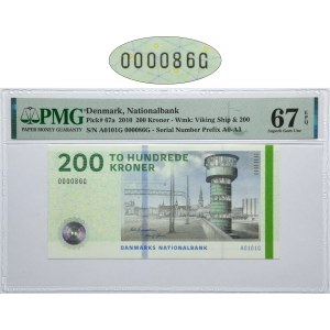 Denmark, 200 Kroner 2010 - PMG 67 EPQ - low serial number