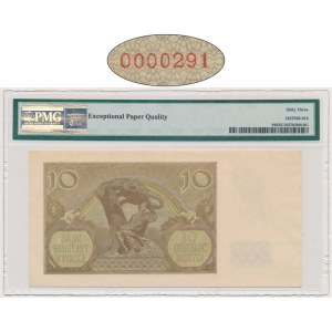 10 zlotych, 1940 - A 0000291 - PMG 63 EPQ - rare first series and low serial number