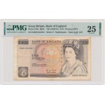 Great Britain, 10 Pounds (1988-91) - HS 63 654321 - PMG 25 - descending ladder serial number