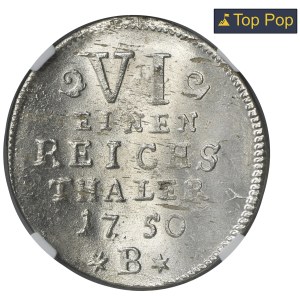 Slesia, dominio prussiano, Federico II, 1/6 di talar, Breslavia 1750 B - NGC MS63
