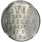 Slesia, dominio prussiano, Federico II, 1/6 di talar, Breslavia 1750 B - NGC MS63