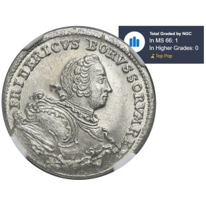 Slesia, dominio prussiano, Federico II, 1/6 di talar, Breslavia 1752 B - NGC MS66