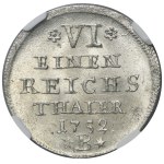 Slesia, dominio prussiano, Federico II, 1/6 di talar, Breslavia 1752 B - NGC MS66