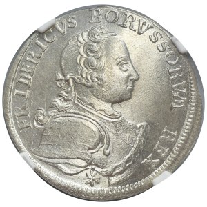 Slesia, dominio prussiano, Federico II, 1/6 di talar, Breslavia 1751 B - NGC MS64