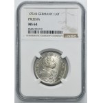 Slesia, dominio prussiano, Federico II, 1/6 di talar, Breslavia 1751 B - NGC MS64