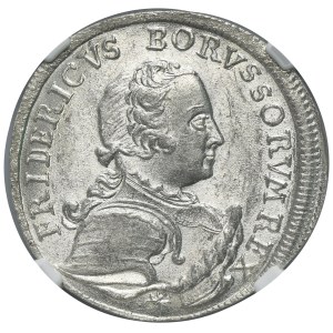 Silesia, Prussian rule, Friedrich II, 1/6 Thaler Breslau 1751 B - NGC MS63