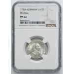 Silesia, Prussian rule, Friedrich II, 1/12 Thaler Breslau 1752 B - NGC MS64