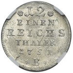 Silesia, Prussian rule, Friedrich II, 1/12 Thaler Breslau 1751 B - NGC MS64