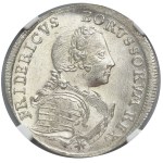 Silesia, Prussian rule, Friedrich II, 1/6 Thaler Breslau 1751 B - NGC MS65