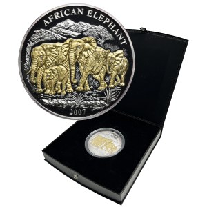 Rwanda, 1,000 Francs Warsaw 2007 - Elephant