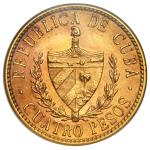 Kuba, I Republika, 4 Pesos Filadelfia 1916 - José Martí