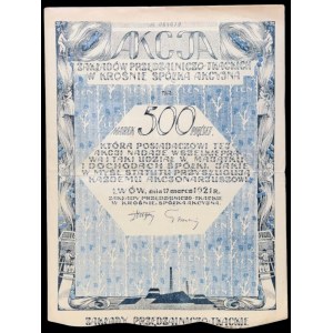 Krosno Spinning and Weaving Works, S.A., 500 mkp 1921, Series I