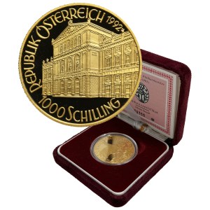 Austria, Seconda Repubblica, 1.000 scellini, Vienna 1992 – 150 anni della Filarmonica di Vienna