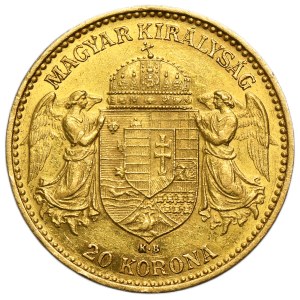 Hungary, Franz Joseph I, 20 Korona Kremnitz 1896 KB