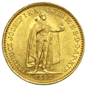 Maďarsko, František Jozef I., 20 korún, Kremnica 1893, KB