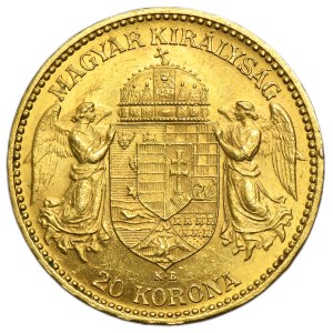 Maďarsko, František Jozef I., 20 korún, Kremnica 1893, KB