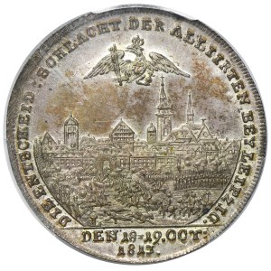 Russia, Alexander I, Victory Token over Napoleon Bonaparte at Leipzig 1813 - PCGS MS63