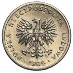 20 złotych 1986 - OGROMNA RZADKOŚĆ, TYP C, szeroka data, znak mennicy oddalony