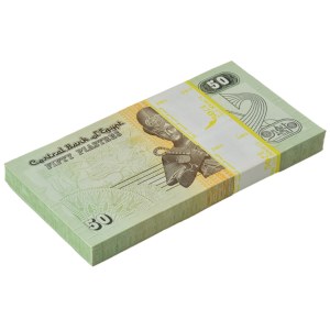 Egypt, bank bundle 50 Piastres 2017 (100 pcs.)