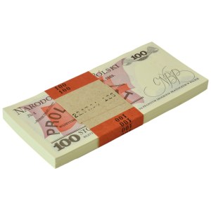 1988 100-zlotych bank note bundle - TT - (100 pieces)