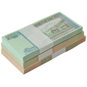 Mongolia, set of bank bundle 10-50 Tugrik 2016-18 (300 pcs.)
