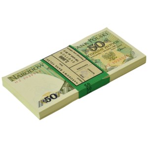 Lot de billets de 50 zlotys de 1988 - HZ - (99 pièces)