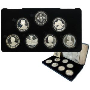 Set, Great Britain, Elizabeth II, Coin Set from the 80th Birthday Series of Elizabeth, Queen Mother, 25 Pence (7 pcs.)