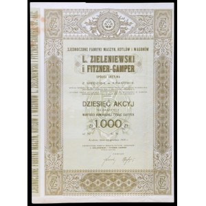 L. Zieleniewski a Fitzner Gamper S.A., 1 000 zlotých, 1938 – formulár bez čísla