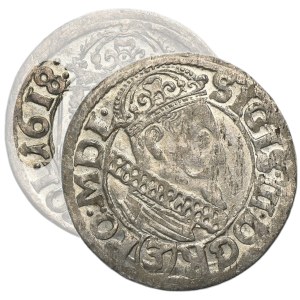 Sigismund III Vasa, 3 Kreuzer Krakau 1618 - RARE
