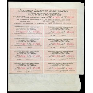 Warsaw Agricultural Syndicate, S.A., 5 x 20 zł - bearer shares