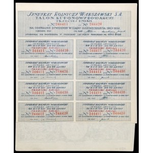 Varšavský poľnohospodársky syndikát S.A., 10 × 1 000 mkp, emisia III