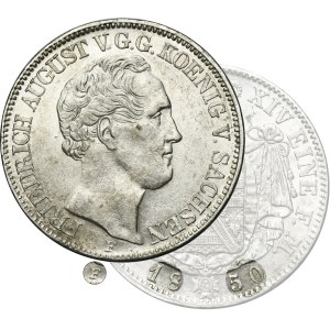 Germany, Saxony, Friedrich August II, Thaler Dresden 1850 F - VERY RARE