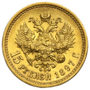 Russia, Nicholas II, 15 Rouble Petersburg 1897 AГ