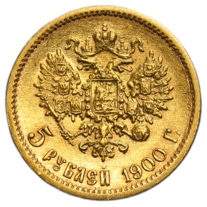 Russia, Nicholas II, 5 Rouble Petersburg 1900 ФЗ