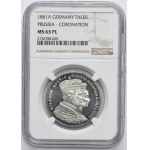 Allemagne, Royaume de Prusse, Guillaume Ier, thaler de couronnement, Berlin 1861 - NGC MS63 PL - brillant comme un miroir