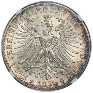 Germany, City of Frankfurt, 2 Thaler 1860 - NGC MS62