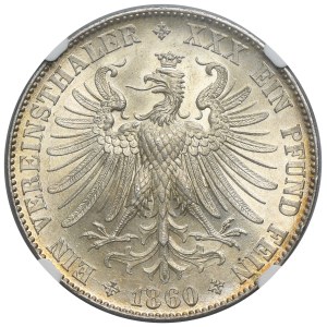 Germany, City of Frankfurt, Thaler Frankfurt 1860 - NGC MS64