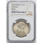 Germany, City of Frankfurt, Thaler Frankfurt 1860 - NGC MS64