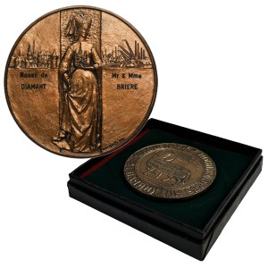 Frankreich, Medaille der Stadt Rouen, 60. Hochzeitstag des Ehepaars Brière