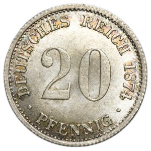 Germany, German Empire, Wilhelm I, 20 Pfennig Hannover 1874 B