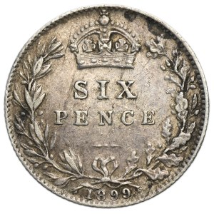 Great Britain, Victoria, 6 Pence London 1899