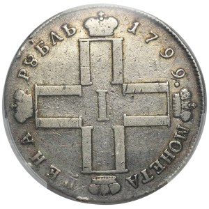 Russia Pavel I, Rouble Petersburg 1799 СМ МБ - PCGS VF DETAILS