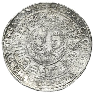 Germany, Electorate of Saxony, Christian II, Johann Georg I and August, Thaler Dresden 1602 HB