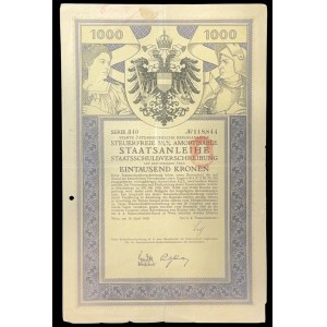 5.5% 4th Austrian War Loan, 1,000 crowns, 1916